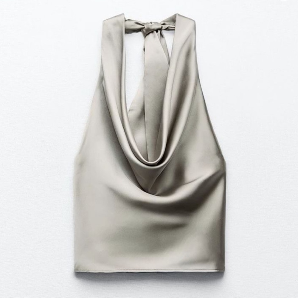 Zara Satin Halter Top